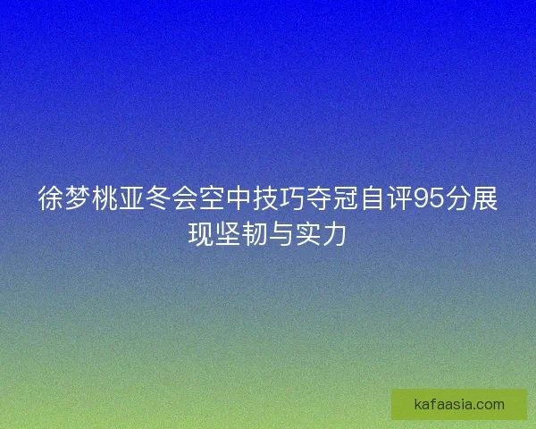 徐梦桃亚冬会空中技巧夺冠自评95分展现坚韧与实力