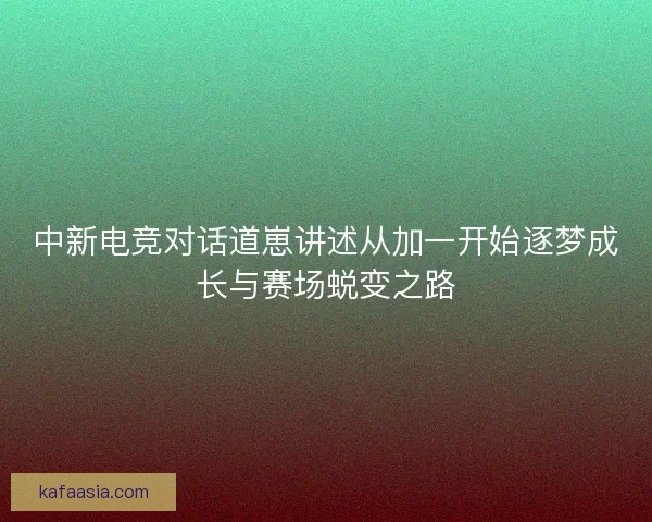 中新电竞对话道崽讲述从加一开始逐梦成长与赛场蜕变之路